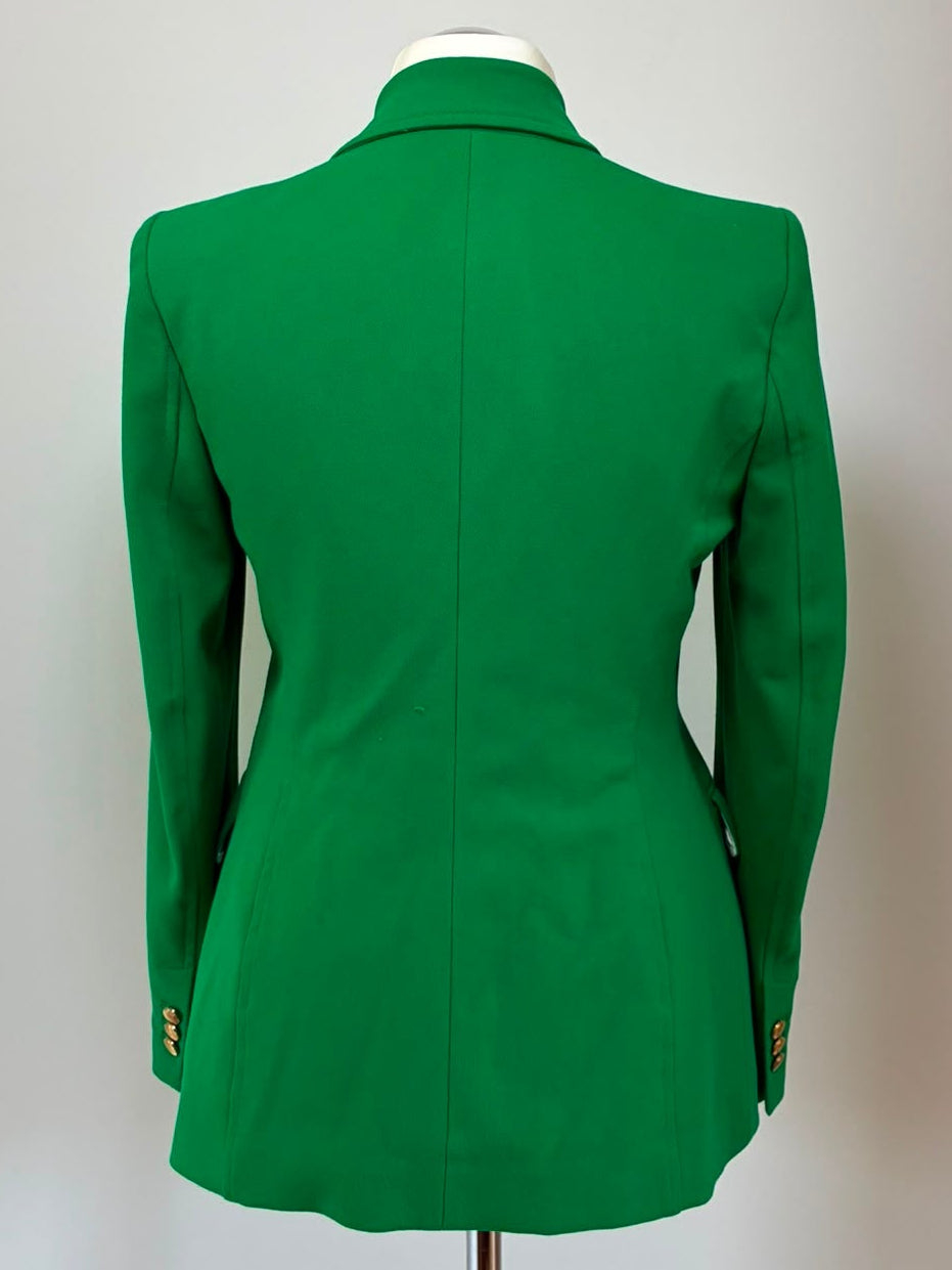 Zara Doppelreiher-Blazer in Smaragdgrün, Rückansicht