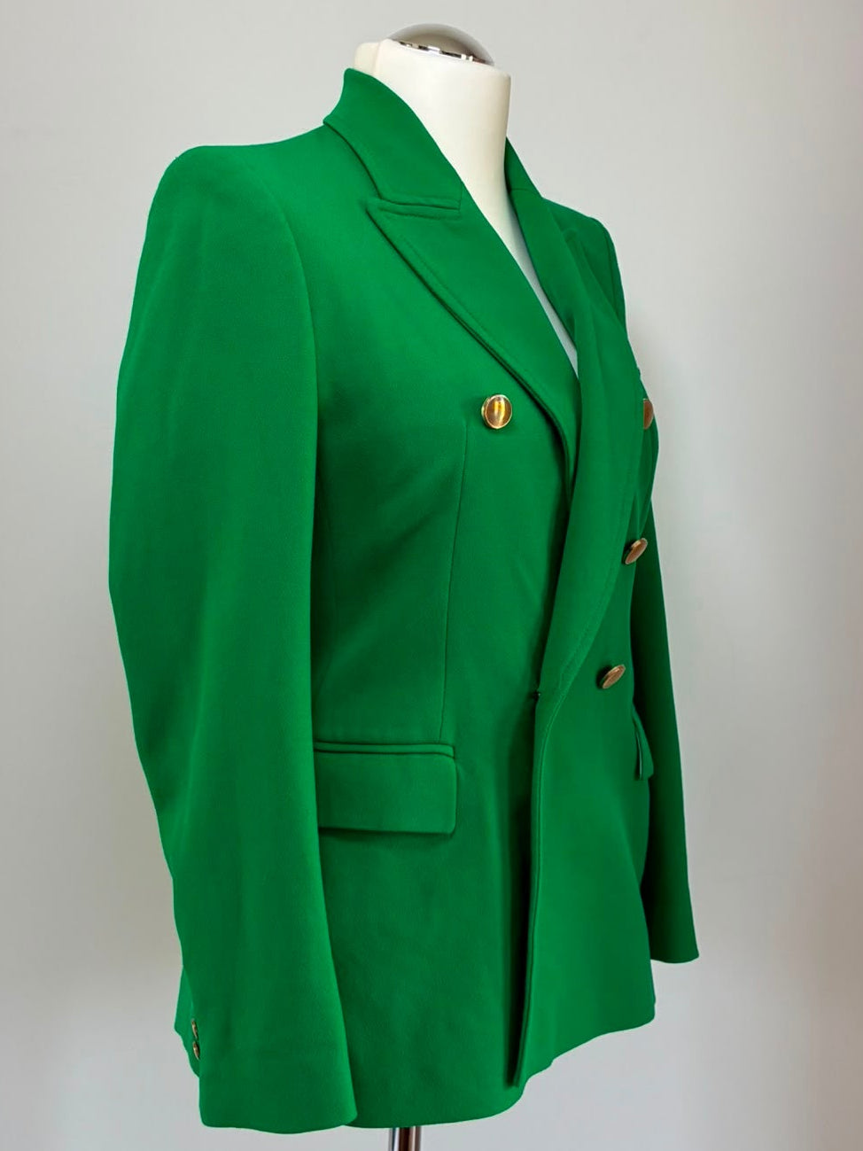 Zara Doppelreiher-Blazer in Smaragdgrün, Seitenansicht
